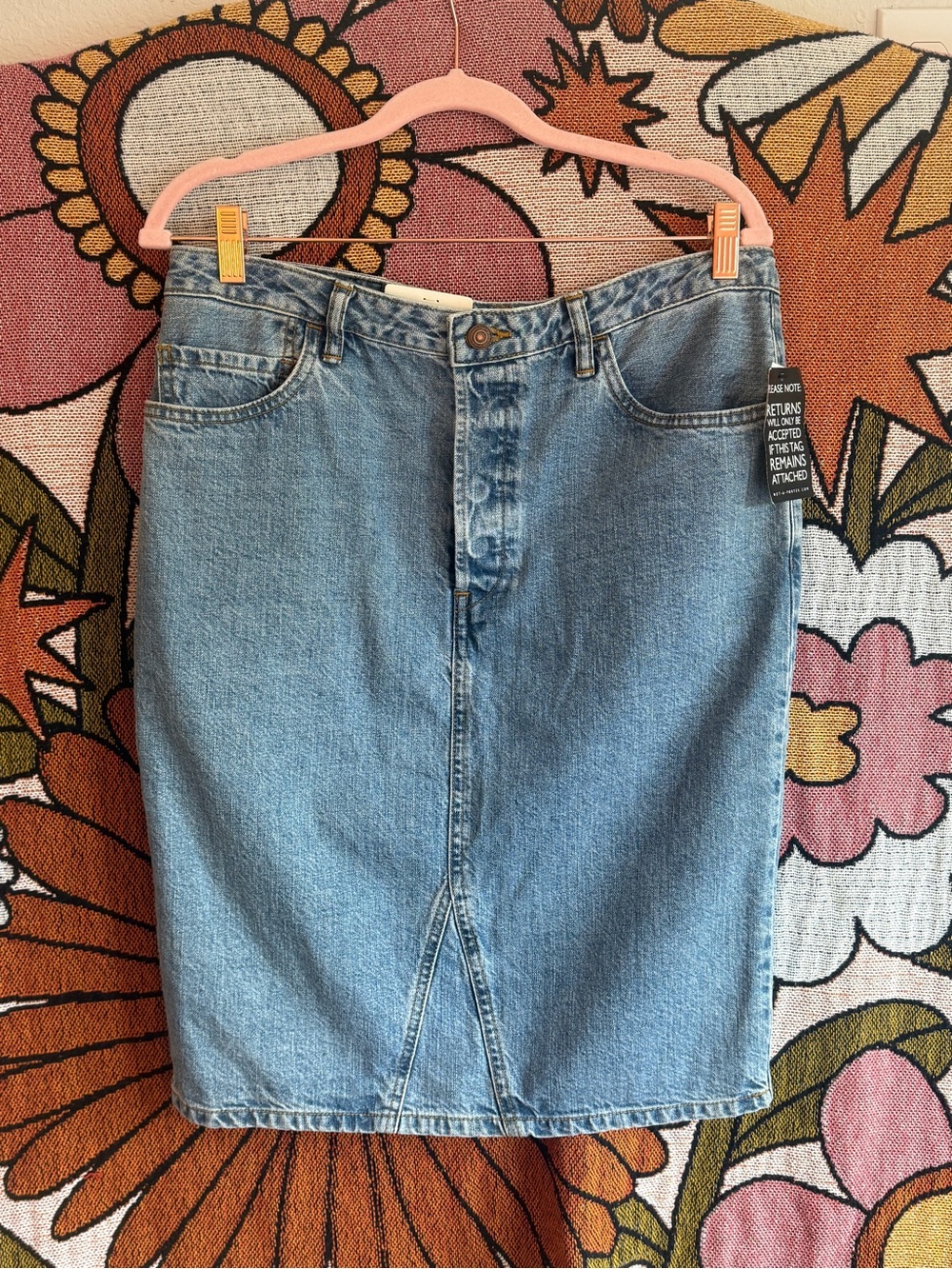 Bassike Classic Mid-Blue Denim Pencil Skirt - Women's
